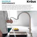 KRAUS Oletto High-Arc Single Handle Pull-Down Kitchen Faucet in Spot Free Antique Champagne Bronze, KPF-2821SFACB