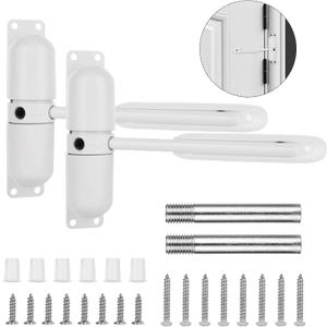 Oungy 2 PCS Automatic Door Closer Safety Spring Door Closer 4-1/2 Inch Door Closer Auto Adjustable Closing Door Hinge Easy to Install to Convert Hinged Doors to Self-Closing, White