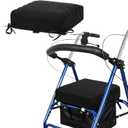 Rollator Walker Seat Cushion for Seniors Memory Foam Pad with Adjustable Straps Washable Breathable Cover Support Cushion for Elderly Walker Seat Accessories 12x12x3.5 Inch(Black)