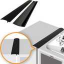Lindas Essentials Silicone Stove Gap Covers (2 Pack), Heat Resistant Oven Gap Filler Seals Gaps Between Stovetop and Counter, Easy to Clean Stove Gap Guard (21 Inches, Black)