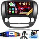 8-Core 4+64G Android 15 Car Stereo Screen for Kia Soul 2014-2017(Manual A/C) Radio Upgrade, 9'' Touch Screen with Wireless CarPlay Android Auto, Mirror Link, GPS Navigation, AHD Backup Camera