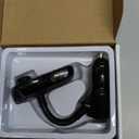 Nulaxy Car Bluetooth FM Transmitter [2024 Upgraded], 1.44" Display Flexible Gooseneck, Handsfree Call Wireless Music Stereo Audio Player Radio Adapter Car Kit USB Phone Charger, TF SD Card AUX-KM18 (Black)