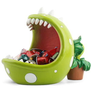 Piranha Plant Large Candy Bowl For Candy Dish Key Bowl Decorative Bowl Home Decorations Indoor Big Mouth Plant (Green, Extra Large)