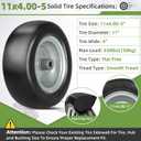 2 PCS 11x4.00-5" Lawn Mower Tires Flat Free,3/4" 5/8" 1/2" Bushing,3.4"-4"-4.5"-5" Centered Hub,Universal Fit Smooth Tread Tire for Zero Turn Lawn Mowers, with Universal Adapter Kit (Gray Rim)