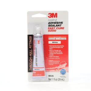 3M Marine Adhesive Sealant Fast Cure 5200 (06535) Permanent Bonding and Sealing for Boats and RVs Above and Below the Waterline Waterproof Repair, White, 1 fl oz Tube 3M Marine Adhesive Sealant Fast Cure 5200 (06535) Permanent Bonding and Sealing for Boats and RVs Above and Below the Waterline Waterproof Repair, White, 1 fl oz Tube