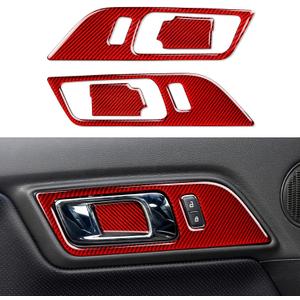 Car Door Handles Sticker Carbon Fiber Decal for Ford Mustang 2015 2016 2017 2018 2019 2020 2021 2022 2023 2024 Accessories
