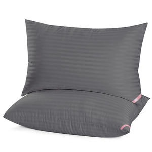 EIUE Bed Pillows for Sleeping 2 Pack Queen Size，Pillows for Side and Back Sleepers,Super Soft Down Alternative Microfiber Filled Pillows,20 x 30 Inches,Grey