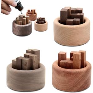 Wshxjzyay 3 Pieces Wood Diffuser for Essential Oils, Aromatherapy Diffuser Black Walnut Wood for Home Office Bedroom Car