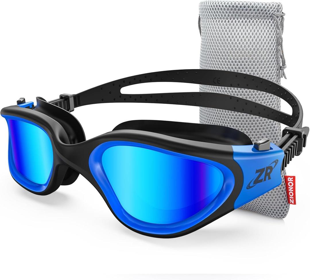 ZIONOR G1 Polarized Swimming Goggles for Unisex Adult Women Anti Fog 100% Anti UV Diving Goggles (A1 (Polarized + Mirror Blue))