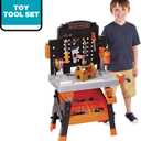 JAKKS Pacific Black+Decker Kids Workbench - Power Tools Workshop - Build Your Own Toy Tool Box 75 Realistic Toy Tools and Accessories