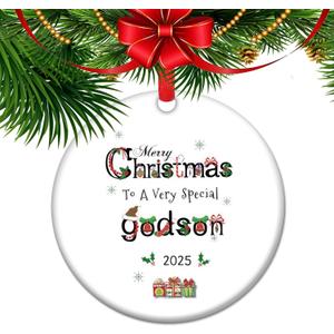 Merry Christmas to A Special Godson Ornament 2025 Godson from Godparent Religious Christmas Decoration Holiday Keepsake (C16)