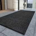 Kuyal Front Door Mat, 3'x10' Indoor Outdoor Entrance Mat, Commercial Floor Mats Inside Outside Entrance, Heavy Duty Durable Welcome, Rubber Backing Non Slip Outdoor Mats for Entryway,Black