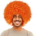 Joy Join Unisex Short Fluffy Afro Funny Wigs for Halloween,Holiday Party Clown Costume