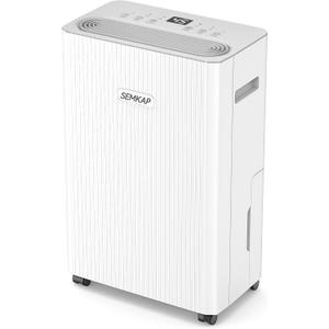 2500 Sq.Ft Dehumidifier for Basement with Drain Hose, SEMKAP 32 Pints Dehumidifiers for Home, Large Room, Bathroom, Bedroom, Low Noise With Smart Compressor, Intelligent Humidity Control, 24HR Timer