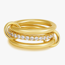 Gold Stackable Rings for Women Non Tarnish, 18K Gold Plated CZ Cubic Zircon Mixed Metals Multi Stack Rings Set Gold Jewelry