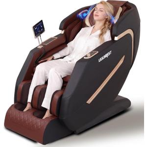 2026 4D Massage Chair Full Body, Zero Gravity Massage Chair with SL-Track & Heating, Massage Shiatsu Recliner Chair with Smart Voice Control, Touchable Screen, Airbags (Brown)