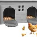Plastic Chicken Coop with 2 Holes, Large Outdoor Nesting Box for Laying Eggs, Waterproof Chicken House, Easy Assemble & Clean for Duck Rabbit Poultry Shelter