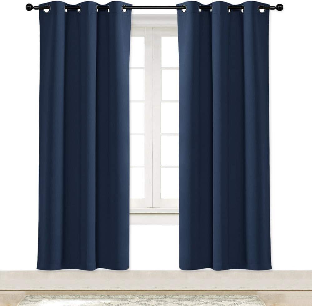 NICETOWN Bedroom Window Blackout Curtain Panel - Thermal Insulated Blackout Room Darkening Drape/Drapery (Navy, 1 Panel, 42 x 72 inch)