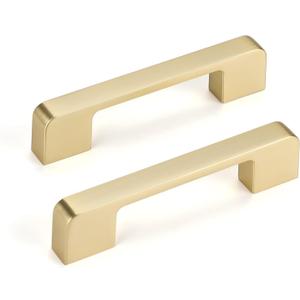 15 Pack 3-3/4 Inch Cabinet Pulls Brushed Gold Cabinet Handles Drawer Pulls Kitchen Cabinet Handles Zinc Alloy Dresser Drawer Pulls Cabinet Hardware (3-3/4 inch (96mm) hole center)