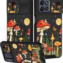 for Moto G Power 5G 2025, for Moto G Play 2025 Case - Women Girls Cute Phone Cover Girly Pretty Mushroom with Camera Cover and Ring Stand Funda for Motorola G Power 5G 2025/G Paly 2025