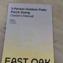 EAST OAK 3-Person Outdoor Patio Swing Chair with Adjustable Canopy, Porch Swing with Comfortable and Breathable Seats, Outdoor Swing Chairs for Garden, Balcony, Backyard, Charcoal Black