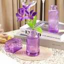 Glass Bud Vases in Bulk Set of 30 Pcs,Small Glass Vases for Flowers as Wedding Centerpieces for Tables,Clear Flower Vases Suitble for Wedding Decorations,Home Decor (Light Purple, 30 pcs)