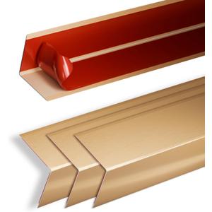 4PCS 48" Metal Corner Protectors, Aluminum Self Adhesive Corner Guards, Metal Wall Edge Protector Strip, Furniture Corner Protectors, Edge Trim for Cabinets and Kitchen Islands (Gold, 48"x1"x1")