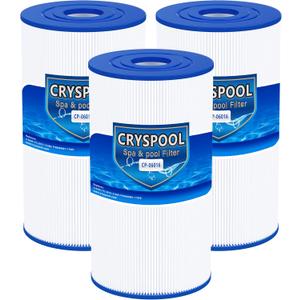 Cryspool 06016 Filter Compatible with PWK30, C-6430, Watkins 31489, FC-3915, P/N0969601, 71825, 73178, 73250, 30 Sq. Ft Spa Filter Cartridge, 3 Pack