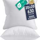 Utopia Bedding 20x20 Pillow Inserts, Set of 2, White  Indoor Decorative Throw Pillows for Bed, Sofa & Couch  Soft, Supportive & Fluffy Cushion Inserts
