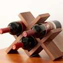 Wine Rack Countertop Oak Wooden Wine Bottle Holder Rustic Free Standing Wine Storage Racks for Tabletop, Hutches and Display Cabinets - No Assembly Required (Walnut)