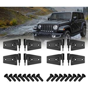 4 Door Hinges for Jeep Wrangler 2007-2018 JK JKU Unlimited Rubicon Sahara OEM Replacement (Outside Door Hinges)