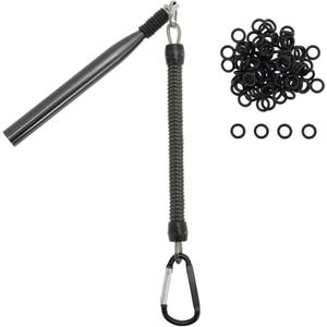 CAPASTEC Wacky Rig Tool, Professional Fishing Gear, Wacky Rig Kit, with Fishing O-Rings, Essential Equipment for Anglers, 1 Set (Black)