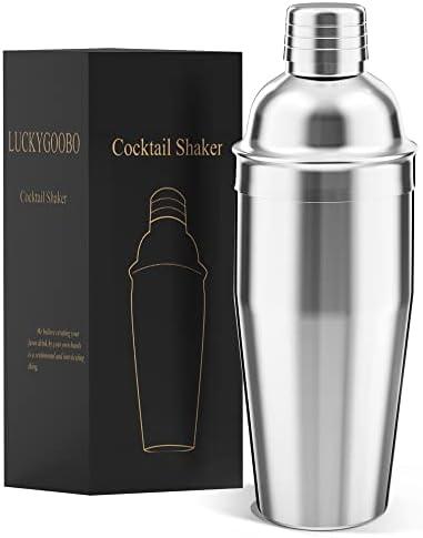 LUCKYGOOBO Cocktail Shaker,24 oz Martini Shaker,Drink Shaker Built-in Strainer,Professional Stainless Steel Margarita Mixer,Bartender Kit Gifts.