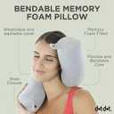 Dot&Dot Twist Memory Foam Travel Pillow for Airplanes - Travel Neck Pillow for Sleeping - Airplane Pillow for Neck Support, Chin, Lumbar and Leg - Adjustable, Bendable Neck Roll Pillow