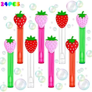 uoyoi Strawberry Party Favors,24Pcs Strawberry Bubble Wands for Kids,Sweet Berry Bubble Wand for Birthday Party Supplies,Pinata Baby Shower Goodie Bag Stuffers Gift
