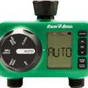 Rain Bird HET200 Electronic Digital Hose End Watering/Irrigation Timer, Battery Operated, 3/4" Garden Hose Thread, Heavy-Duty Brass Inlet, 2 Outlets/Ports