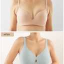 LUCKMEEY Bras for Women No Underwire Wave Push Up Wireless Bra Seamless Bras Full Coverage Bralettes Lift Everyday Bra Sky Blue XX-Large (Blue, XXL)