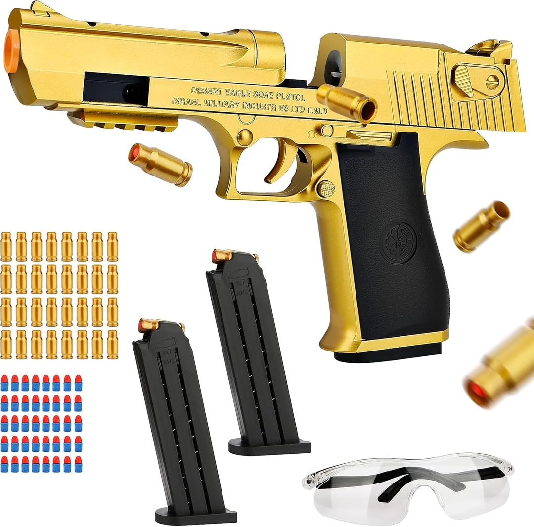 Toy Gun with Soft Bullets, Toy Pistol with 32Pcs Jump Ejecting Mag, 40 Pcs EVA Darts Toys Foam Blaster, Gifts for Boys Kids and Girls Ages 14+
