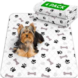 GREEN LIFESTYLE Washable Underpads Pack of 4 - 34x36 and Pack of 6 - 30x34 Bundle - Large Pee Pads for Dogs, Machine Washable Reusable Puppy Pads, Waterproof Pet Training Pad