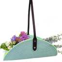 Lightweight Garden Basket - 14 Inch Rustic Harvest Trug with Leather Handle for Flower Gathering, Vegetable Harvesting, Farmhouse Decor or Wedding Centerpiece