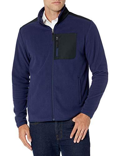 Amazon Essentials Men's Full-Zip Fleece Jacket , Black Navy Color Block, XX-Large 3Pcs