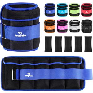 Fragraim Adjustable Ankle Weights 1-3/4/5/6/8/10/12/15/20 LBS Pair with Removable Weight for Jogging, Gymnastics, Aerobics, Physical Therapy (Blue)