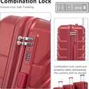 Hardshell Luggage Sets, Lightweight Stripes Suitcases with Spinner Wheels, Red-220
