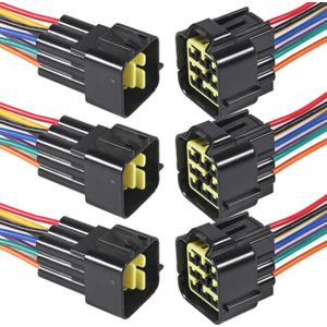 AITRIP 3Kits 9Pin Connector Waterproof Connector,Male and Female Way 16 AWG Wire Suitable for car Truck, Boat and Other Wire Connection