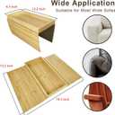 Bamboo Foldable Sofa Armrest Tray - Anti-Dropping Couch Arm Table for Phone, Cups, Snacks, Drinks - Flexible and Foldable - Gift for Housewarming, Birthday