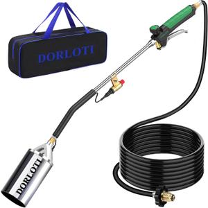 Propane Torch Weed Burner Kit, Blow Torch with 10FT Hose and Storage Bag, Heavy Duty Flame Weeder with Igniter for Weeding, Roofing and BBQ(Propane Tank Not Included)(33")