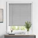 LazBlinds Cordless 1" Vinyl Mini Blinds for Indoor Windows - Light Filtering Horizontal Window Blinds & Shades, 45" W x 64" H, Grey