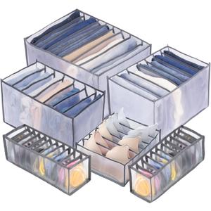 TIGARI Wardrobe Clothes Organizer, Closet Organizer Foldable Drawer Organizer for Clothing, Drawer Dividers for Clothes, Closet Storage for Trousers, Shirts, Jeans, T-Shirt, Bra, Underwear, Socks