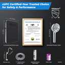 Hibbent cUPC Certified 13'' Shower Head Combo, High Pressure 5 Spray Rainfall Showerhead, 10 Spray Mode Handheld, All Metal Easy Reach 4-way Diverter Arm with Pause Mode, 71'' Hose and Holder, Chrome