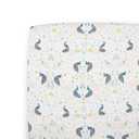 Little Unicorn Premium Crib Sheet | Breathable & Super-Soft Muslin Fabric (Peacock)